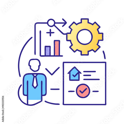 Workflow management and project planning with project workflow icon