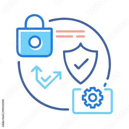 Data Security and Protection with Shield and Padlock