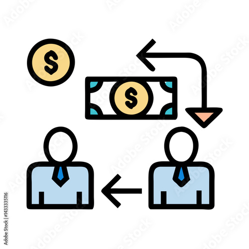 Money distribution process between employees, salary reduction, cut