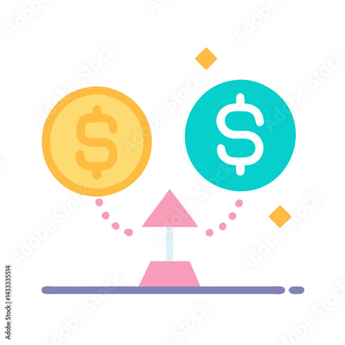 Dollar Coin Balance Illustrating Wealth Growth and Conversion