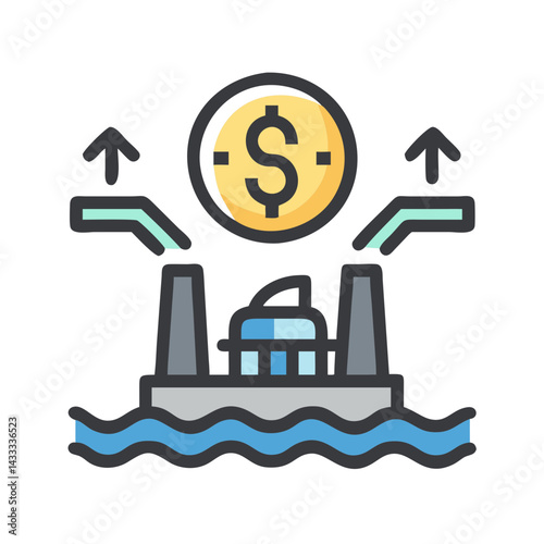 Factory pollution with rising economy or financial benefit