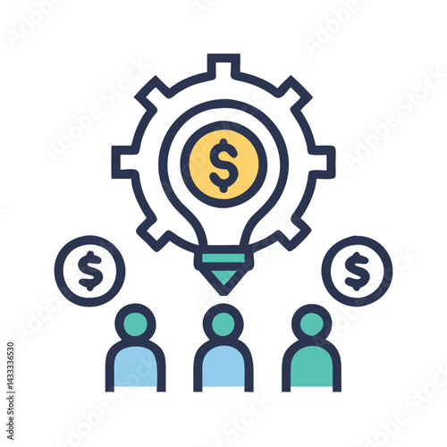 Idea, Investment and people, Startup concept, innovation icon