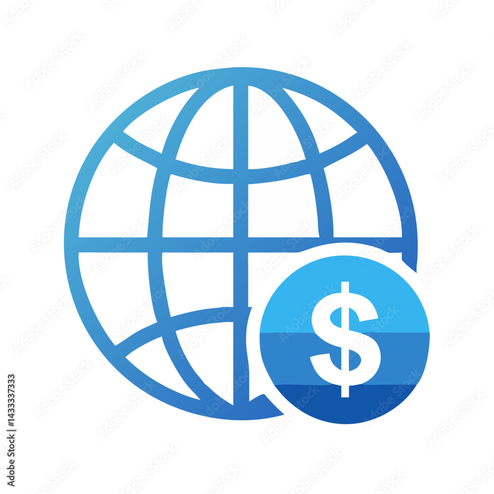 Global Economy, International Finance, Business World, Dollar Coin Global Economy, International Finance, Business World, Dollar Coin