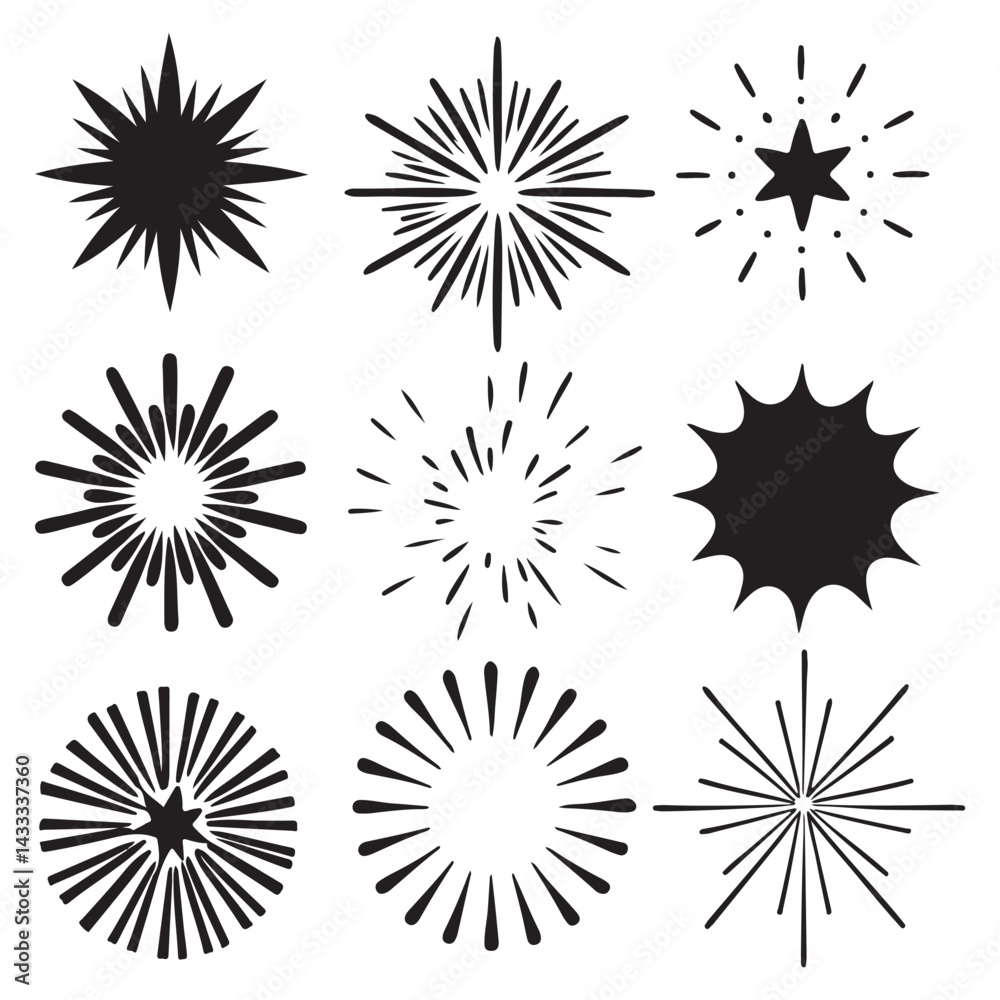 line sparkle vector set, comic style decorative lines, burst effects, and dynamic radial patterns in black for
enhancing illustrations, comics, and graphic designs line sparkle vector set, comic style decorative lines, burst effects, and dynamic radial patterns in black for
enhancing illustrations, comics, and graphic designs