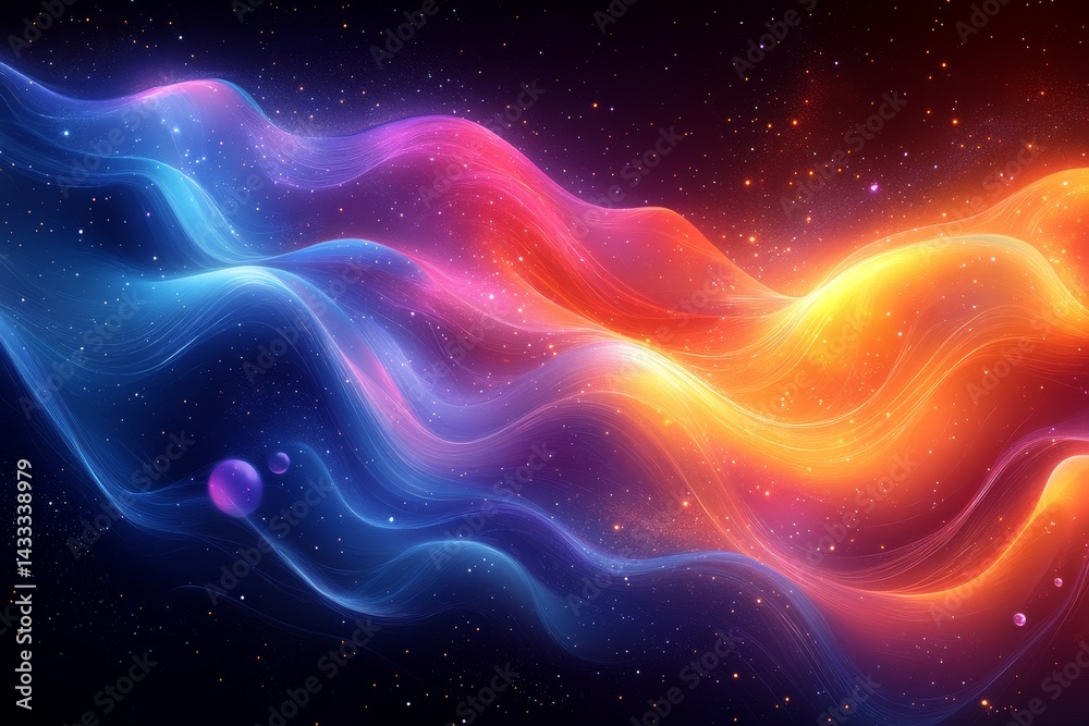 Cosmic energy waves, nebula, space, abstract background, design Cosmic energy waves, nebula, space, abstract background, design