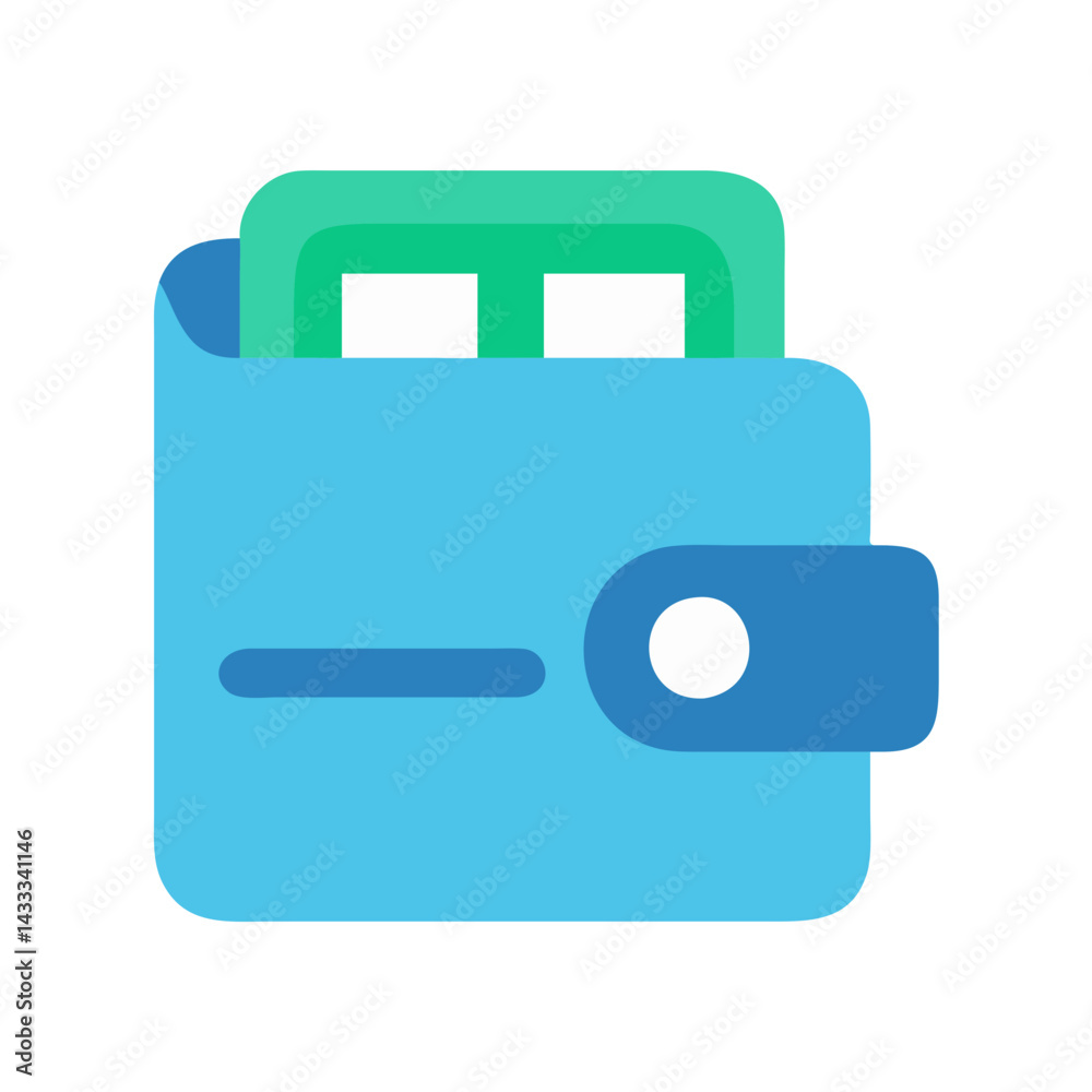 Blue wallet icon with money, vector illustration design Blue wallet icon with money, vector illustration design