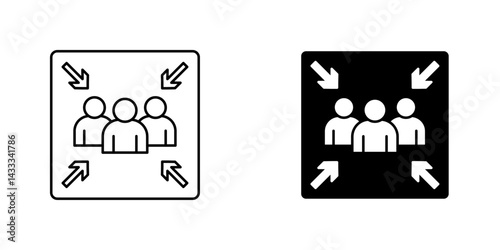 Assembly point icon vector illustration for web, ui designs