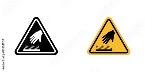 Caution hot surface signs vector illustration for web, ui designs