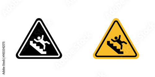 Caution stairway signs vector illustration for web, ui designs