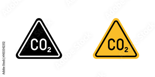 CO2 warning signs vector illustration for web, ui designs