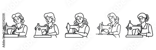 Line Art Tailoring Set – Seamstress, Needlework, and Dressmaking Tools Outline Collection