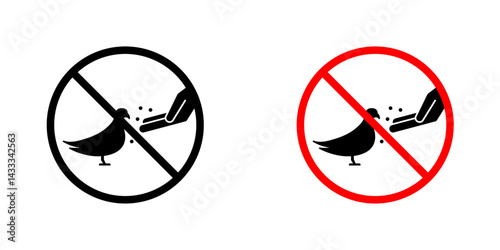 Do not feed birds signs vector illustration for web, ui designs