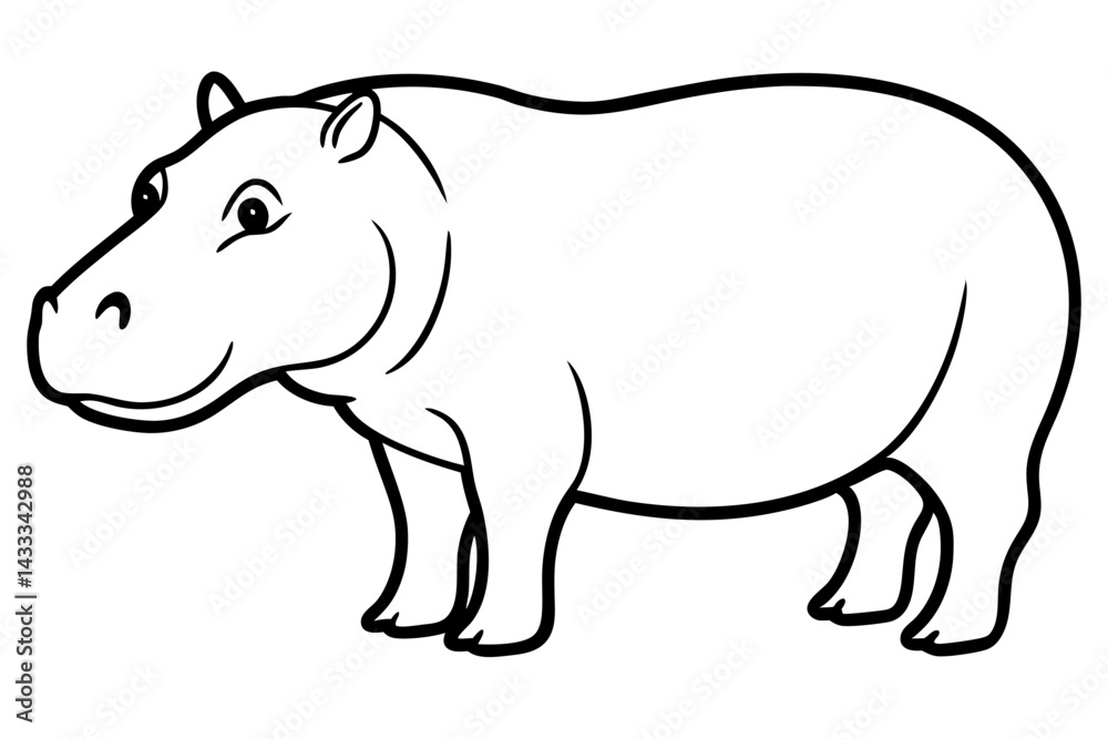 Minimalist Hippo Line Art Minimalist Hippo Line Art