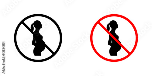 Forbidden pregnant icon vector illustration for web, ui designs