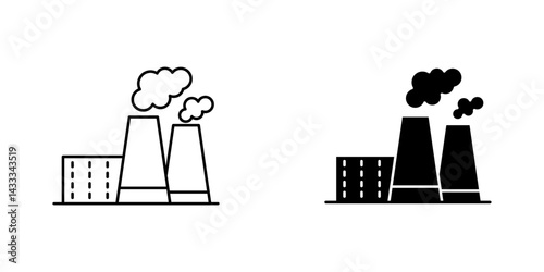 Heat power station icon vector illustration for web, ui designs