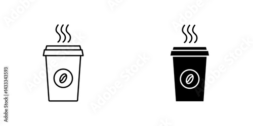 Hot coffee cup icon vector illustration for web, ui designs