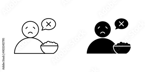 Lack of appetite icon vector illustration for web, ui designs