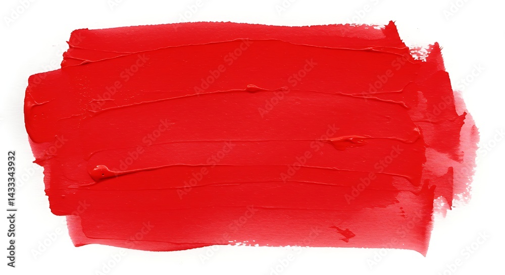 vivid red paint stroke elegantly spreads across a pristine white canvas, embodying creativity and simplicity.