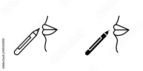 Lip pencil icon vector illustration for web, ui designs