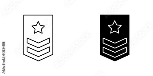 Military rank badge icon vector illustration for web, ui designs