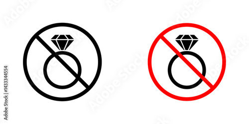 No jewelry sign vector illustration for web, ui designs