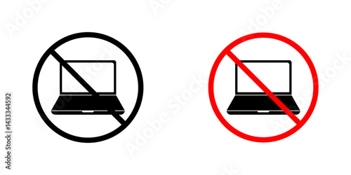 No laptop signs vector illustration for web, ui designs