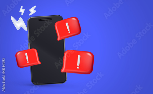 Smartphone Warning Signs Realistic Background