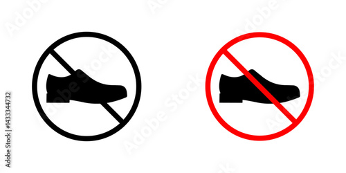 No shoes signs vector illustration for web, ui designs