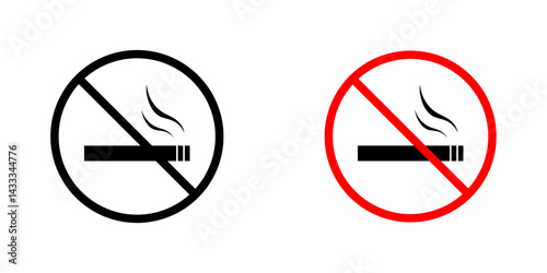 Free Download No smoking cigarette signs vector illustration for web, ui designs - GFXLoad