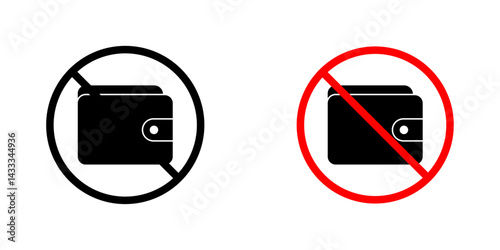 No wallet signs vector illustration for web, ui designs