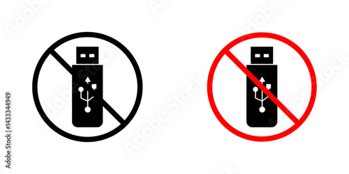 No USB flash drive signs vector illustration for web, ui designs