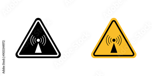 Non ionizing radiation hazard signs vector illustration for web, ui designs