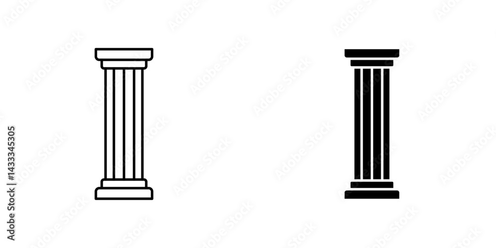 Pillar icon vector illustration for web, ui designs Pillar icon vector illustration for web, ui designs