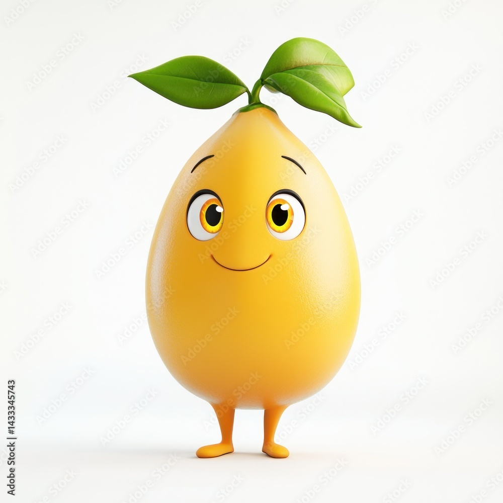 Fototapeta premium cute cartoon jacjfruit character isolated 3D render on white background 