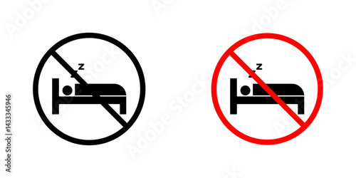 Sleepover ban signs vector illustration for web, ui designs
