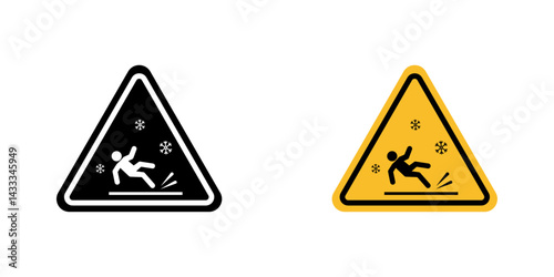 Slippery ice signs vector illustration for web, ui designs