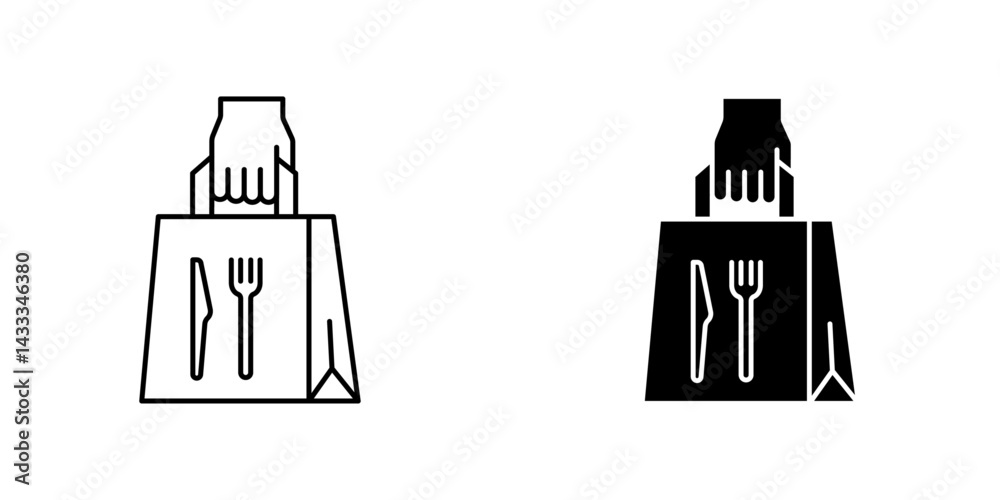 Take away food icon vector illustration for web, ui designs Take away food icon vector illustration for web, ui designs