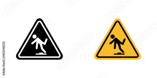 Tripping hazard warning signs vector illustration for web, ui designs