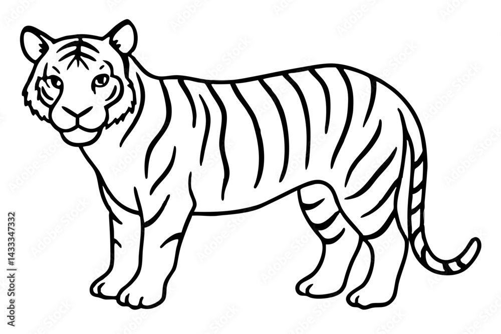 Minimalist Tiger Vector Minimalist Tiger Vector