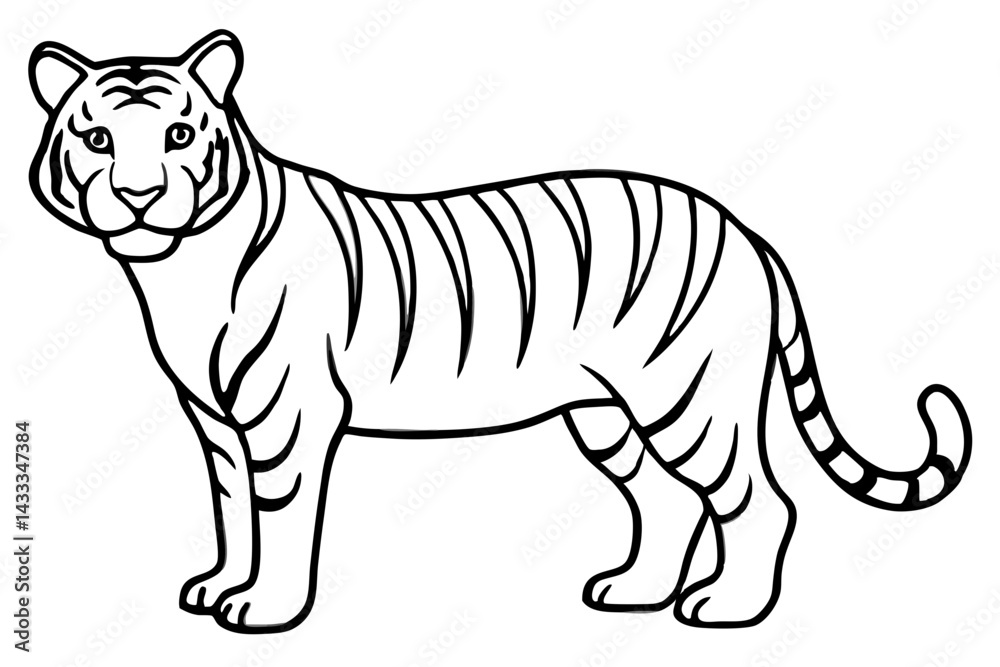 Obraz premium Minimalist Tiger Vector