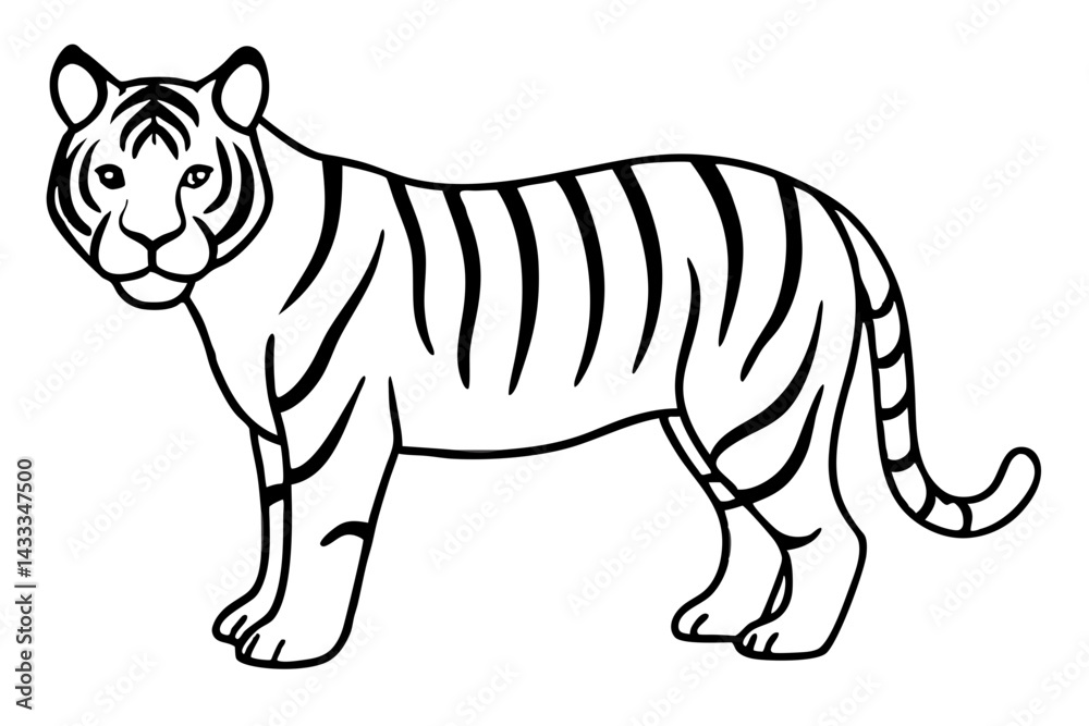 Obraz premium Minimalist Tiger Vector