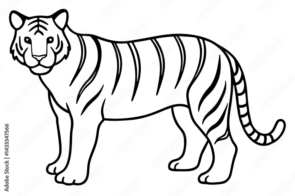 Fototapeta premium Minimalist Tiger Vector