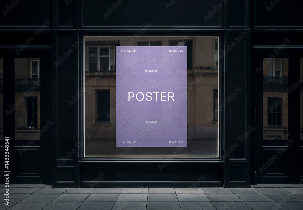 A4 Window Poster Mockup With Generative AI Stock Template | Adobe Stock