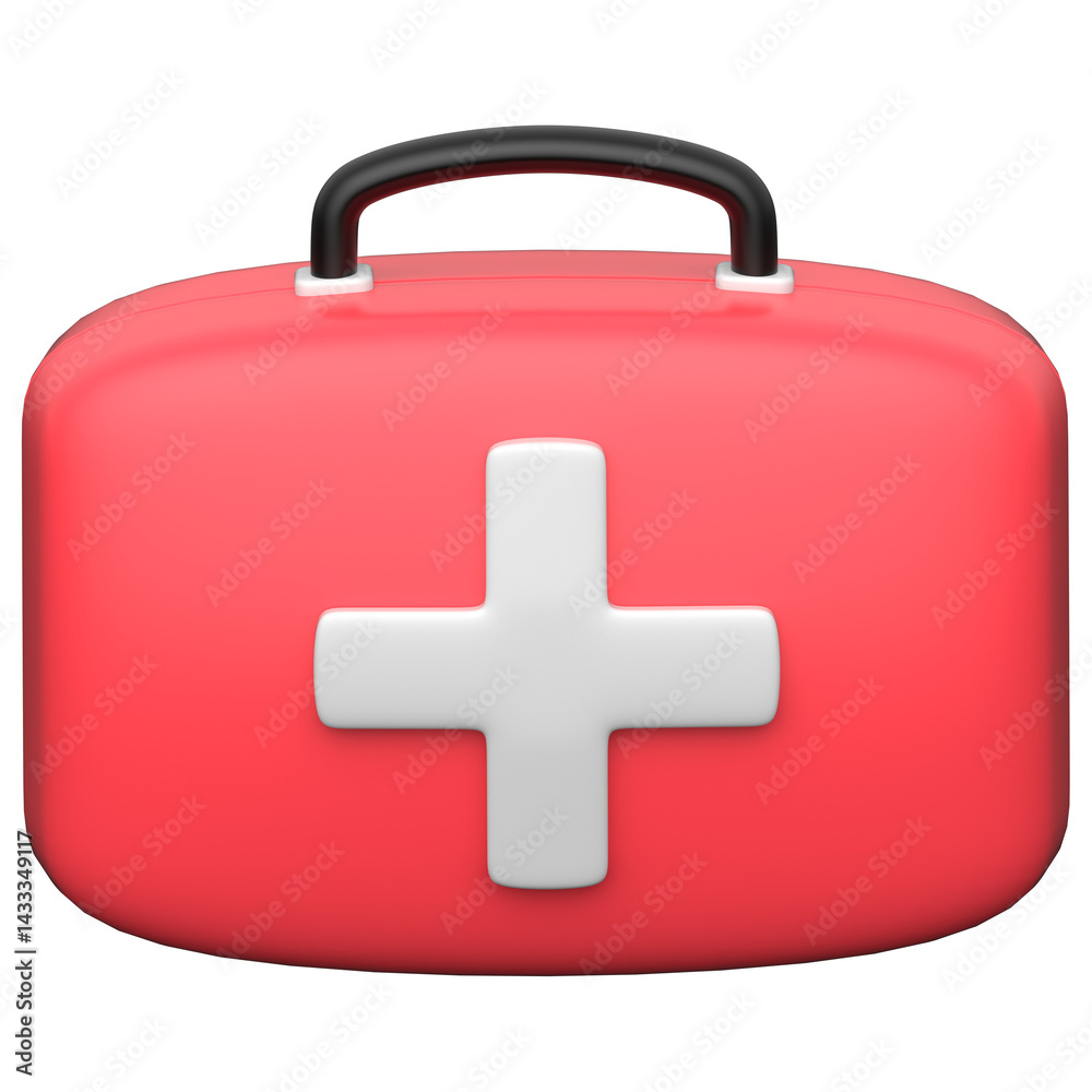 Obraz premium First Aid Kit 3D icon on transparent background