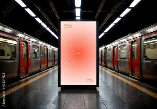 Subway Digital Signage Mockup With Generative AI