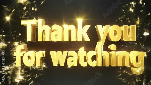 Gold Thank You for Watching Text Animation