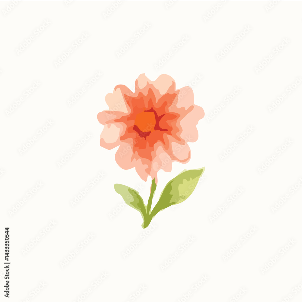 Naklejka premium vector illustration of flowers in watercolor style