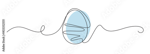 Obraz na płótnie Single line egg, hand drawn continuous one line The Easter symbol, minimalist one line art eggs w salonie