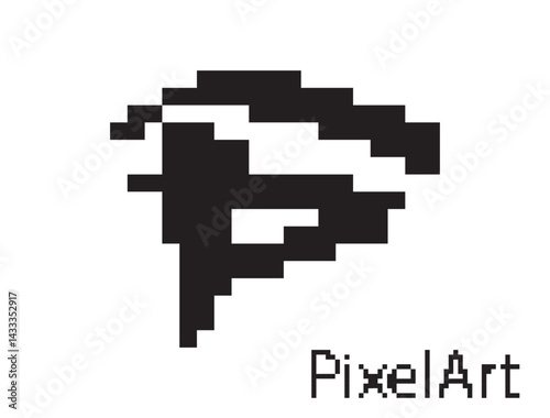 Obraz na płótnie Pixel art eye icon, 8 bit retro style human eyeball, simple computing see symbol w salonie