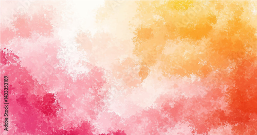 abstract background featuring a soft, blended texture similar to watercolor or clouds. The color palette should include pastel shades of Ash, grey, dark pink, sky blue, yellow and white, with smooth 